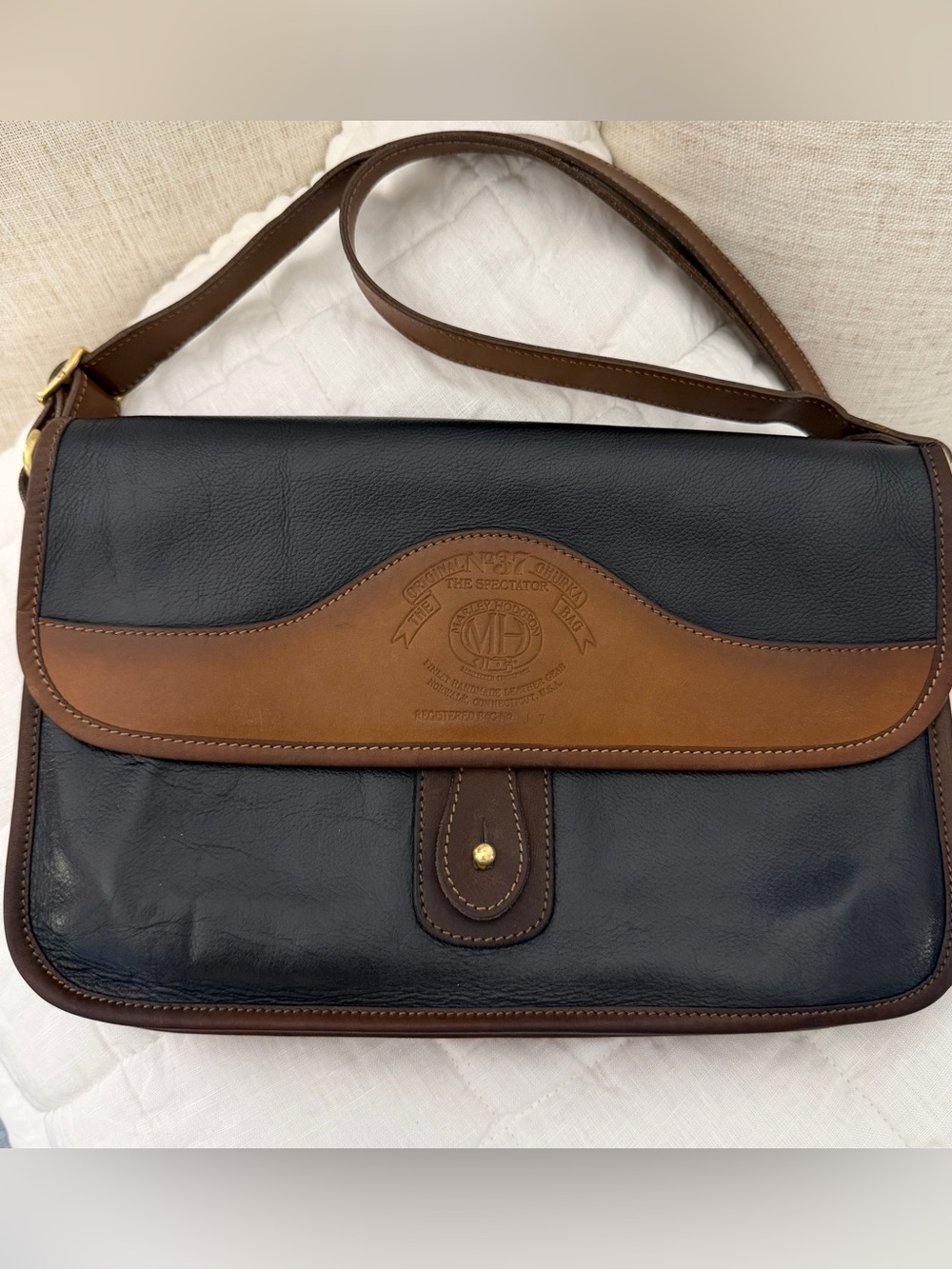 The Original Vintage Marley Hodgson GHURKA Spectator Bag. No 37 Black& Tan - Picture 14 of 16